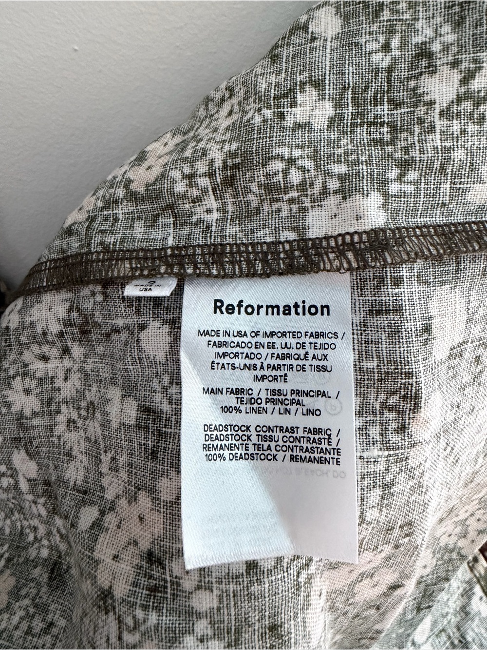 Reformation Effie Linen Maxi Dress 2 Linseed Green Floral NWT $298 - Picture 10 of 10